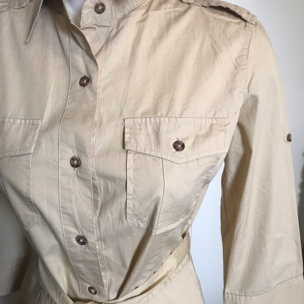 NWT - Bitten by Sarah Jessica Parker Button-up Safari Dress - Size 8 - Picture 3 of 13